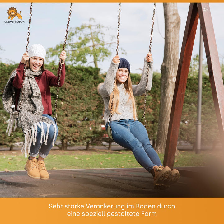 Clever Leon 4-Pack Erdanker für Schaukel | Anker Outdoor Schaukel | Bodenanker für Rosenbogen Spielh
