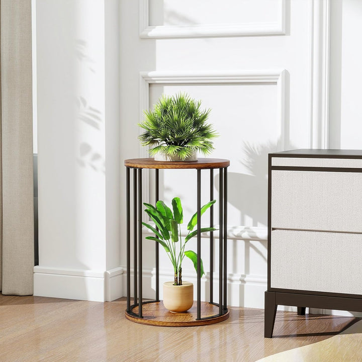 HDANI Rund Pflanzenständer Metall 45cm,Solider und Robuster Blumenständer für Wohnzimmer, Garten,Bal