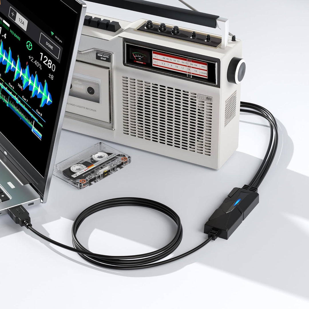 DigitalLife USB Audio Capture Grabber with 3.5mm & R/L Stereo Input - Audio Digitizer, AV202-B, AV20