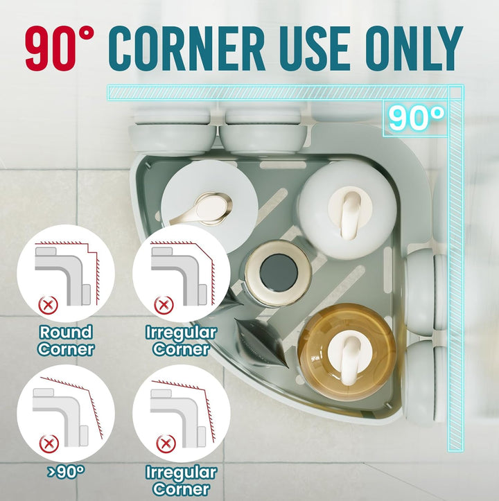 TAILI Duschablage Ohne Bohren Ecke Duschablage Saugnapf Dusche Organizer Grosse Kapazität Bad Organi