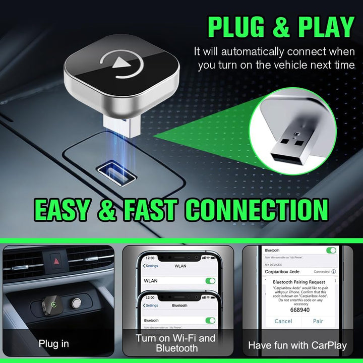 Wireless Carplay Adapter mit Wired Carplay, 2026 Upgraded 2-in-1 Version, Bluetooth 5.0, Plug & Play