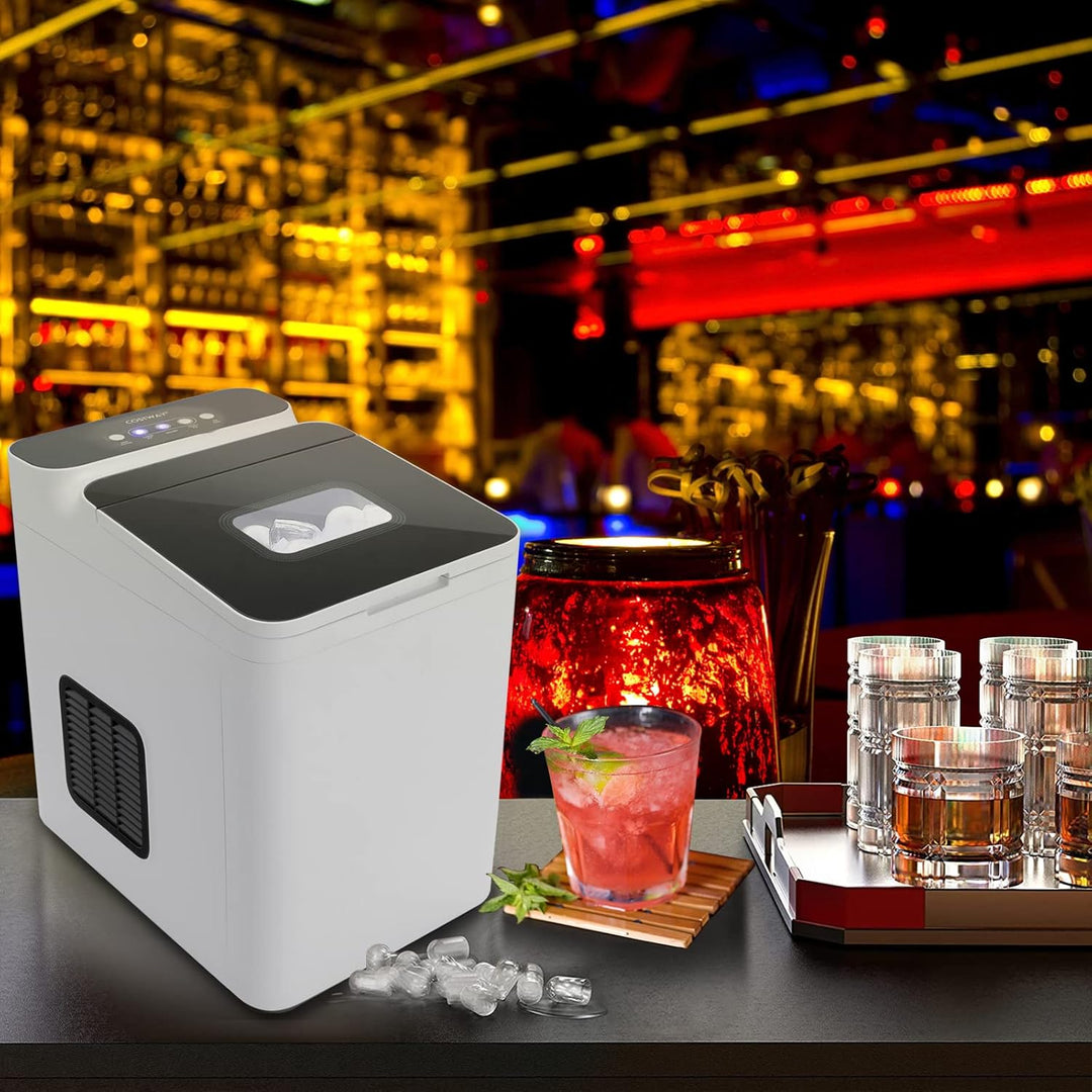 GOPLUS Elektrischer Eiswürfelzubereiter, Ice Maker 12kg/24H, Tragbare kompakte Eismaschine mit Selbs