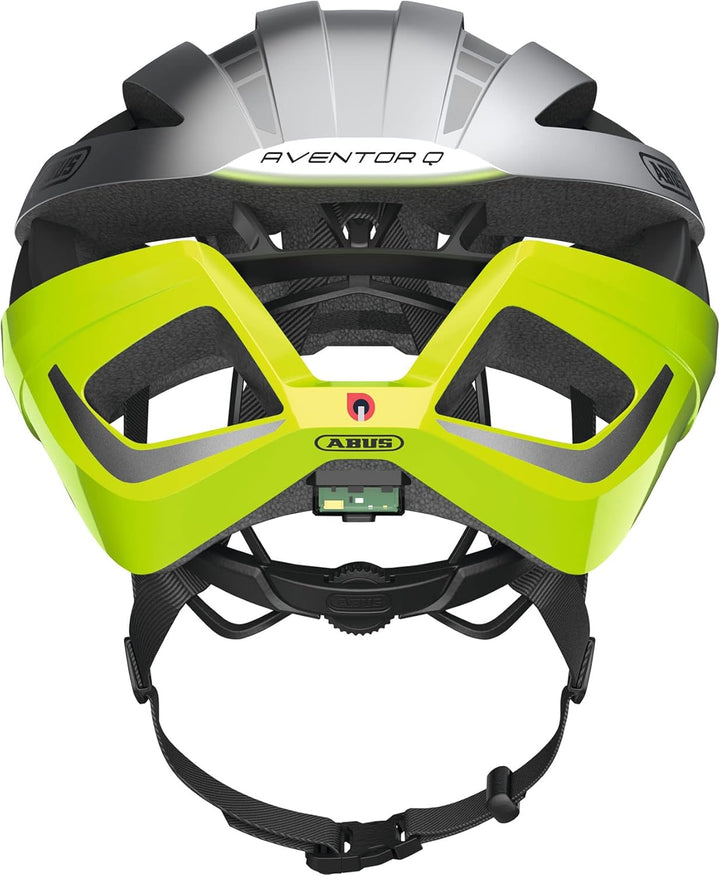 ABUS Rennradhelm Aventor Quin - Smarter Fahrradhelm mit Crash-Erkennung und SOS-Alarm-System - für D