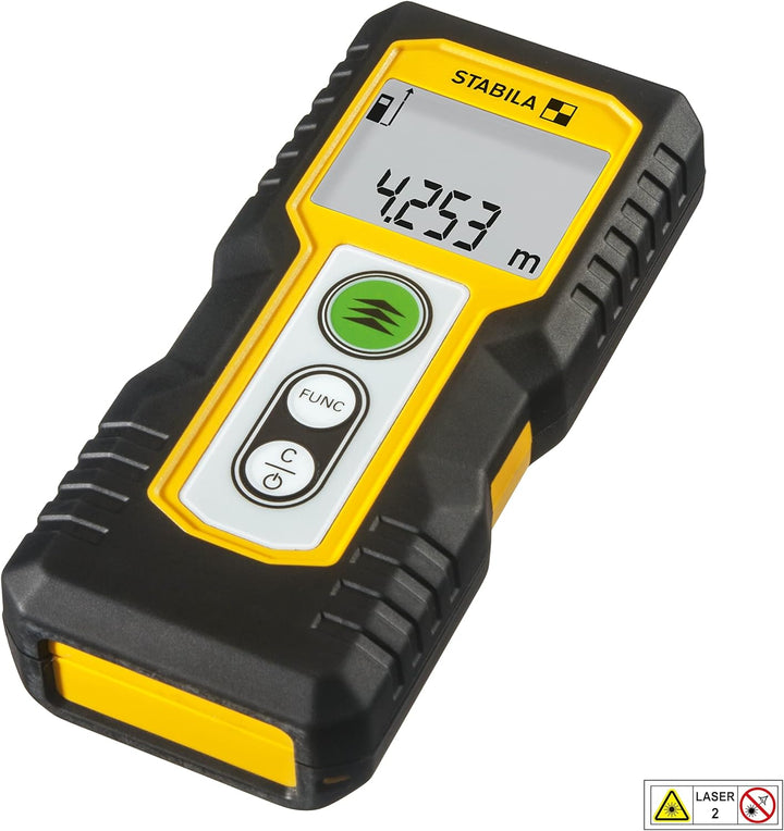 STABILA Laser-Entfernungsmesser LD 220, max. Messbereich 50 m, 4 Messfunktionen (u. a. Fläche und Vo