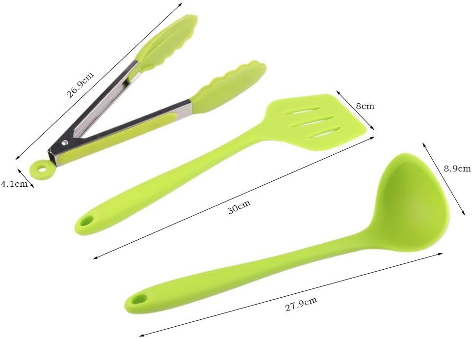 10 Stück Silikon Küchenhelfer Set Küchen Backen Set Hitzebeständigkeit bis zu 230°C für Jede Küche (