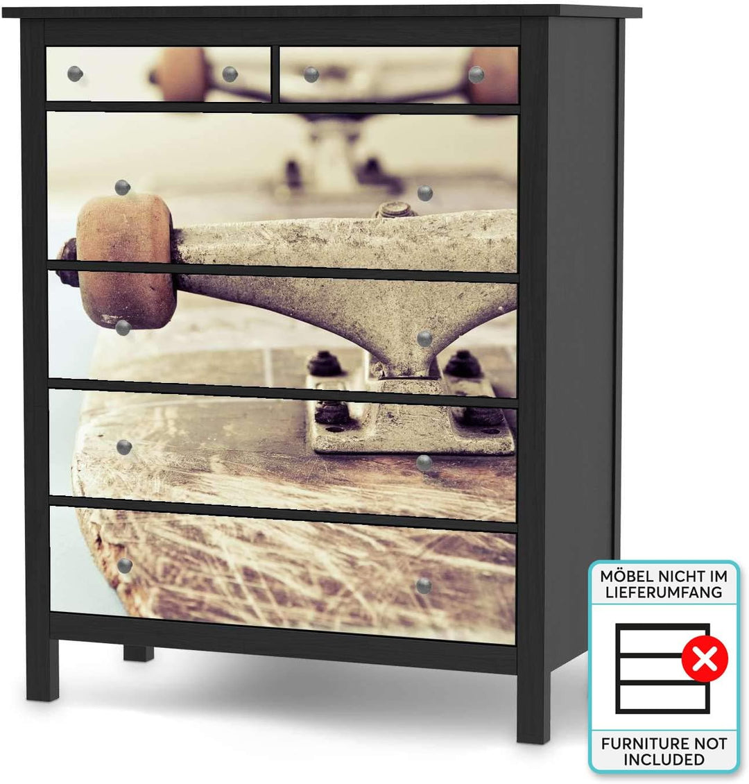 Möbelfolie selbstklebend für Kinder - passend für IKEA Hemnes Kommode 6 Schubladen I Tolle Möbeldeko