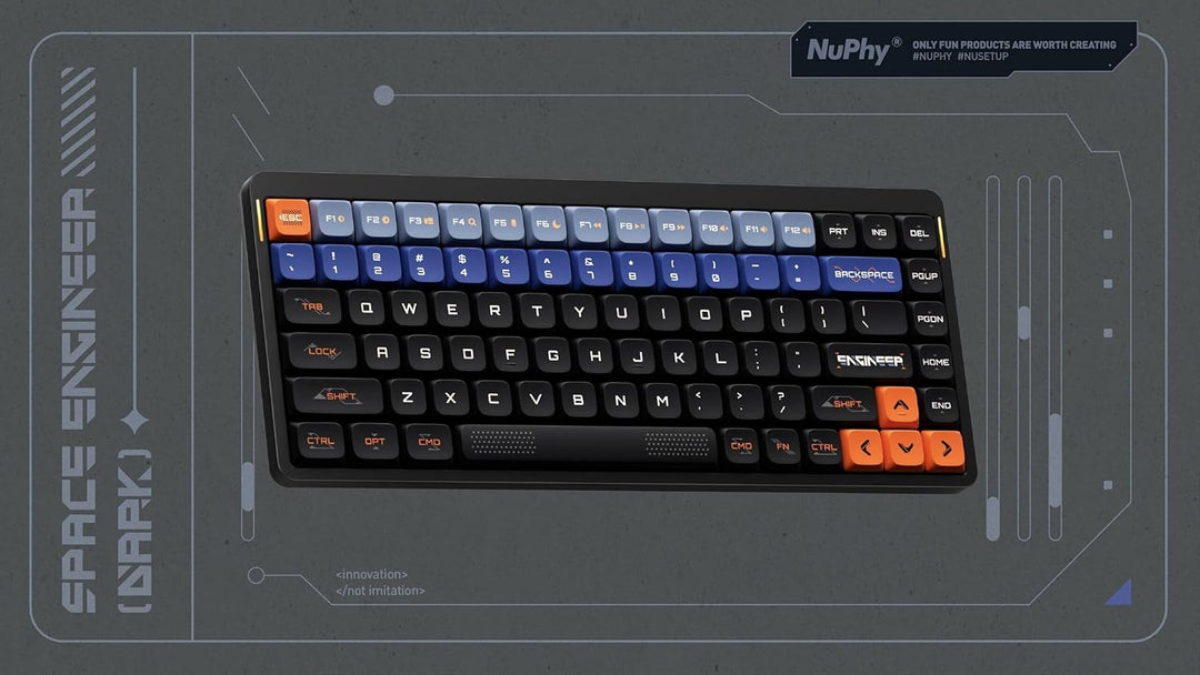 nuphy Keycaps Space Engineer, 117 Set, PBT Tastenkappen für Gaming Tastatur Low-Profile NSA Dye-sub,