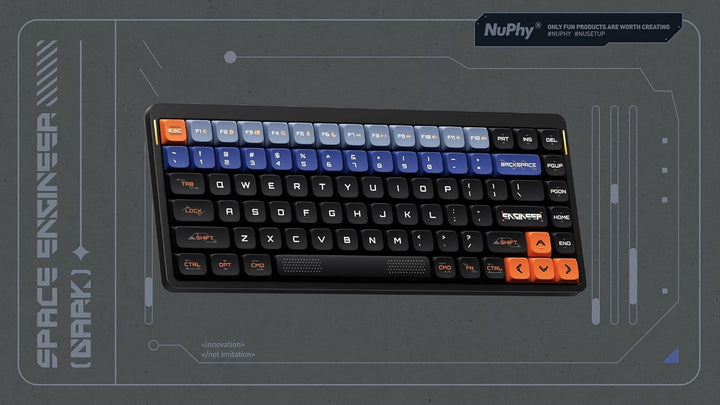 nuphy Keycaps Space Engineer, 117 Set, PBT Tastenkappen für Gaming Tastatur Low-Profile NSA Dye-sub,