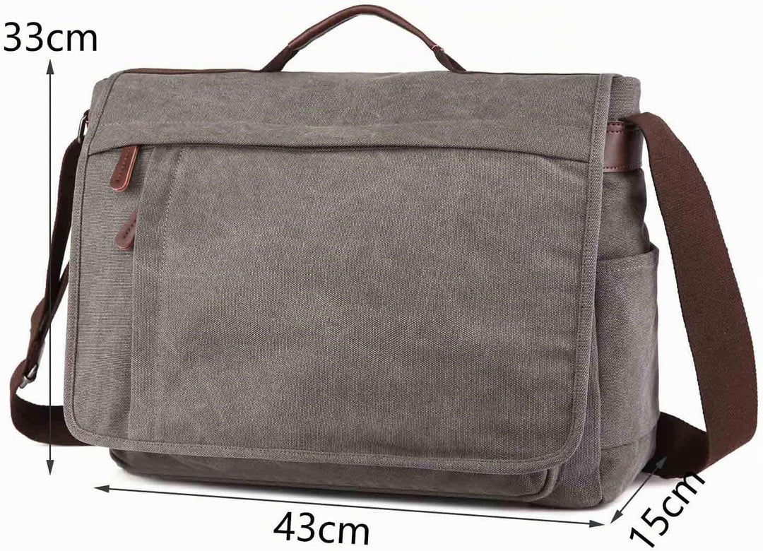 Neuleben Vintage Gross Umhängetasche Schultertasche 17 Zoll Laptoptasche Canvas Messenger Bag Damen
