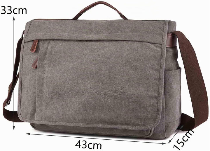 Neuleben Vintage Gross Umhängetasche Schultertasche 17 Zoll Laptoptasche Canvas Messenger Bag Damen