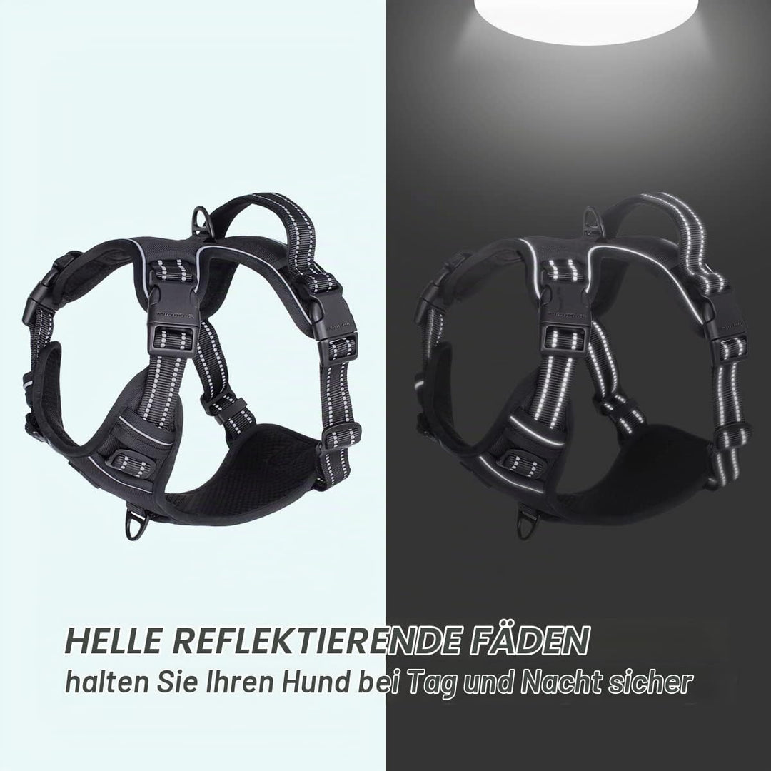 Hundegeschirr, Brustgeschirr für kleine Grosse, mittelgrosse Hunde, Weich Atmungsaktiv Einstellbar R