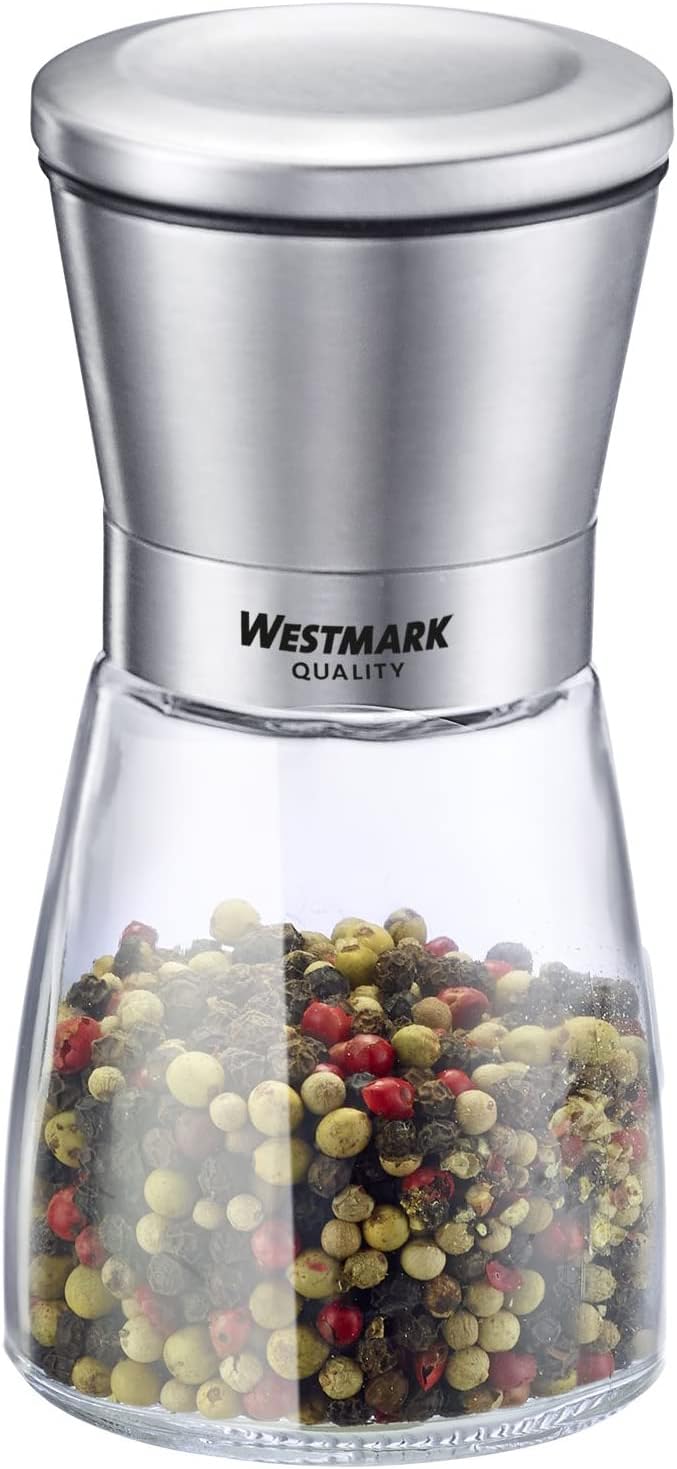 Westmark Gewürzmühle, Mit Keramikmahlwerk, Glas/Keramik/Rostfreier Edelstahl, Edelstahl, Transparent