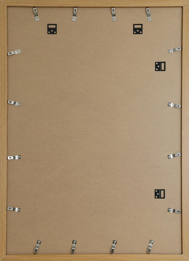 ACAZA A1 Bilderrahmen 59,4x84 cm Format Din A1 Warme Eiche, MDF Holz mit bruchsicherem Acrylglas, fü