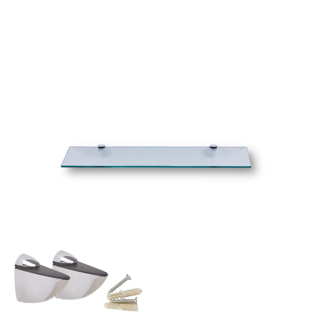 Euro Tische Glas Wandregal 30x18cm Badregal - Glas Regal für Badezimmer in verschiedenen Grössen - D