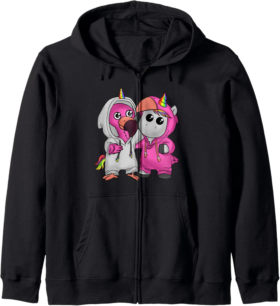 Mädchen Kinder Frauen Damen Mode Einhorn pink Flamingo Kapuzenjacke