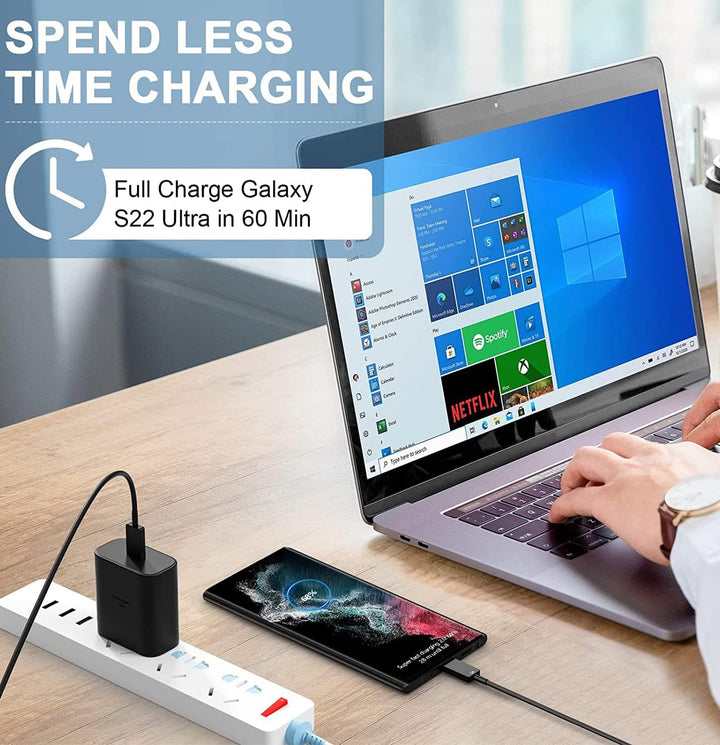 Schnellladegerät 45 w USB C Ladegerät kompatibe mit Samsung Galaxy S24 S23 S22+ S22 Ultra S21 Ultra