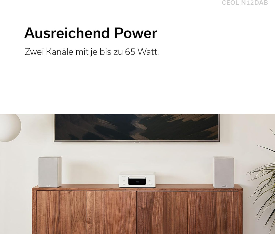Denon CEOL N-12DAB Kompaktanlage, HiFi Verstärker mit Lautsprechern, CD-Player, Musikstreaming, HEOS