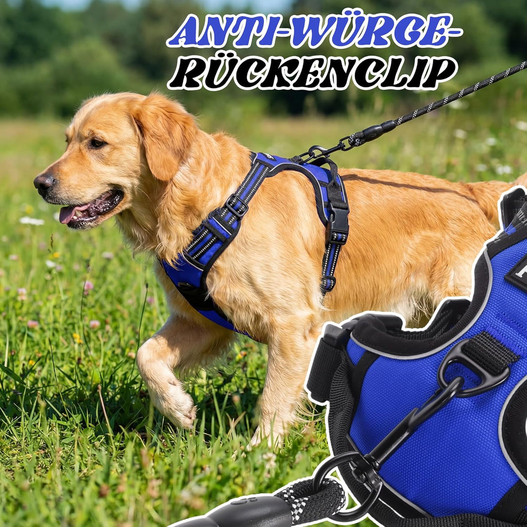 Funfox Hundegeschirr Mittelgrosse Hunde, Anti Zug Brustgeschirr Verstellbares Geschirr Hund, Antizie