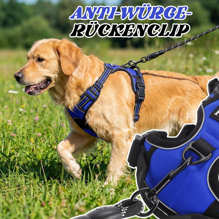 Funfox Hundegeschirr Mittelgrosse Hunde, Anti Zug Brustgeschirr Verstellbares Geschirr Hund, Antizie