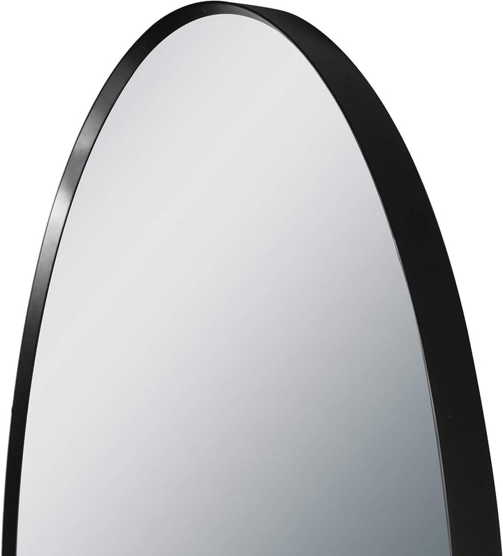 Aurlane Badezimmerspiegel, rund, 60 cm Durchmesser, matt, Schwarz