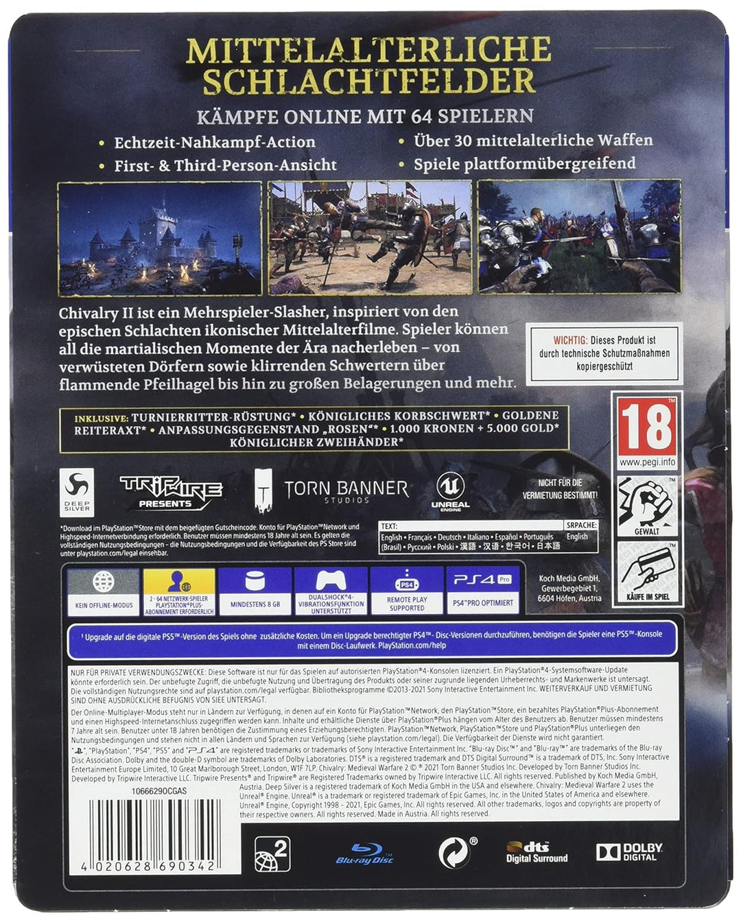 Chivalry 2 Steelbook Edition (Playstation 4) PlayStation 4 Steelbook Edition, PlayStation 4 Steelboo