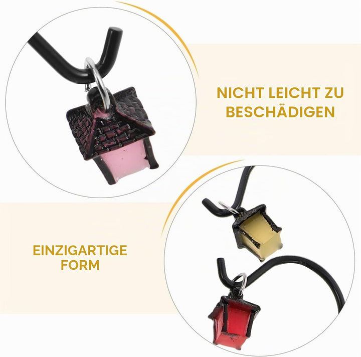 Hemobllo 7 Stueck Mini Laterne Pflanzenstecker Leuchtend Mikro Landschaft