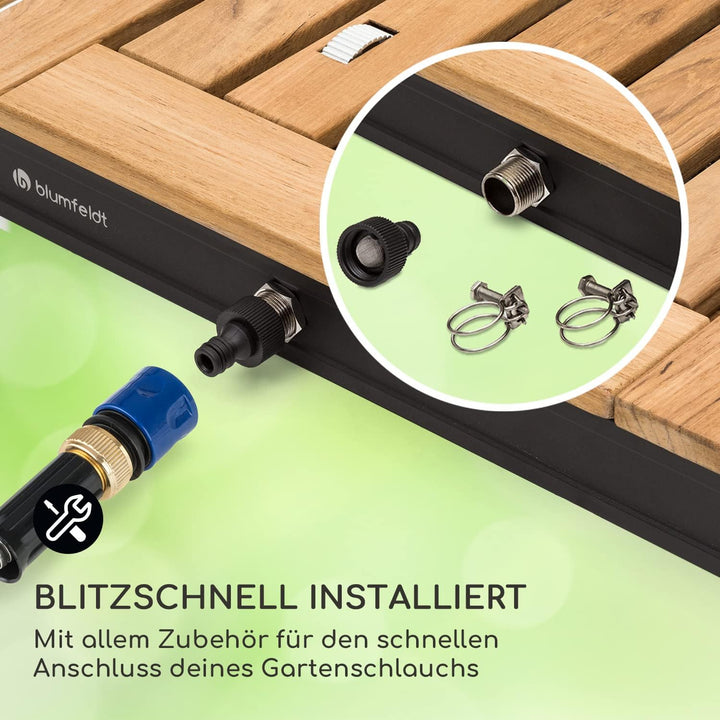 blumfeldt Mobile Gartendusche, Aussendusche für den Garten, Bodendusche mit 4m Wasserstrahlhöhe, Bod