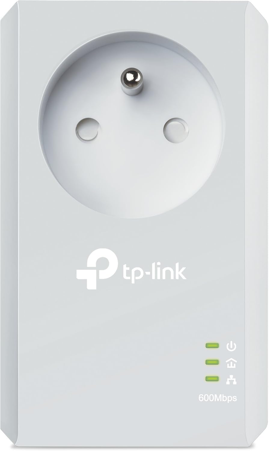 TP-Link CPL AV600 (600 Mbps), 1 Fast Ethernet-Port, integrierter Stecker (TL-PA4015P) single, franz.