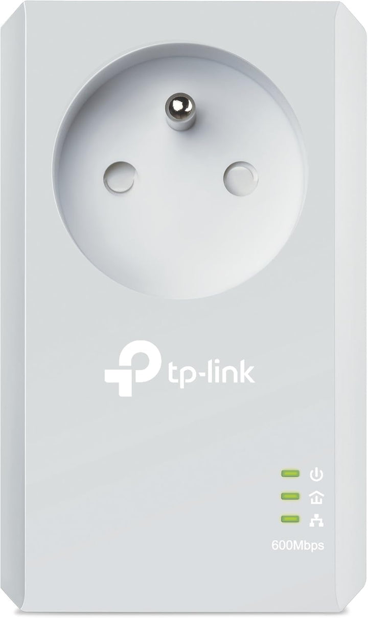TP-Link CPL AV600 (600 Mbps), 1 Fast Ethernet-Port, integrierter Stecker (TL-PA4015P) single, franz.