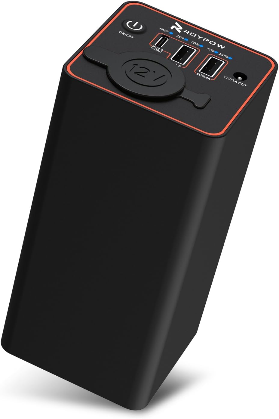 RoyPow Tragbares Ladegerät 30W PD USB-C Power Bank mit 12V Zigarettenanzünder Steckdose, externem Ak