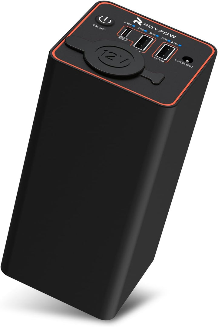 RoyPow Tragbares Ladegerät 30W PD USB-C Power Bank mit 12V Zigarettenanzünder Steckdose, externem Ak