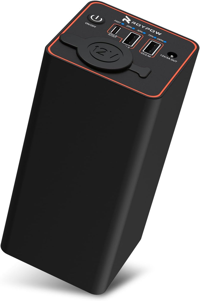 RoyPow Tragbares Ladegerät 30W PD USB-C Power Bank mit 12V Zigarettenanzünder Steckdose, externem Ak