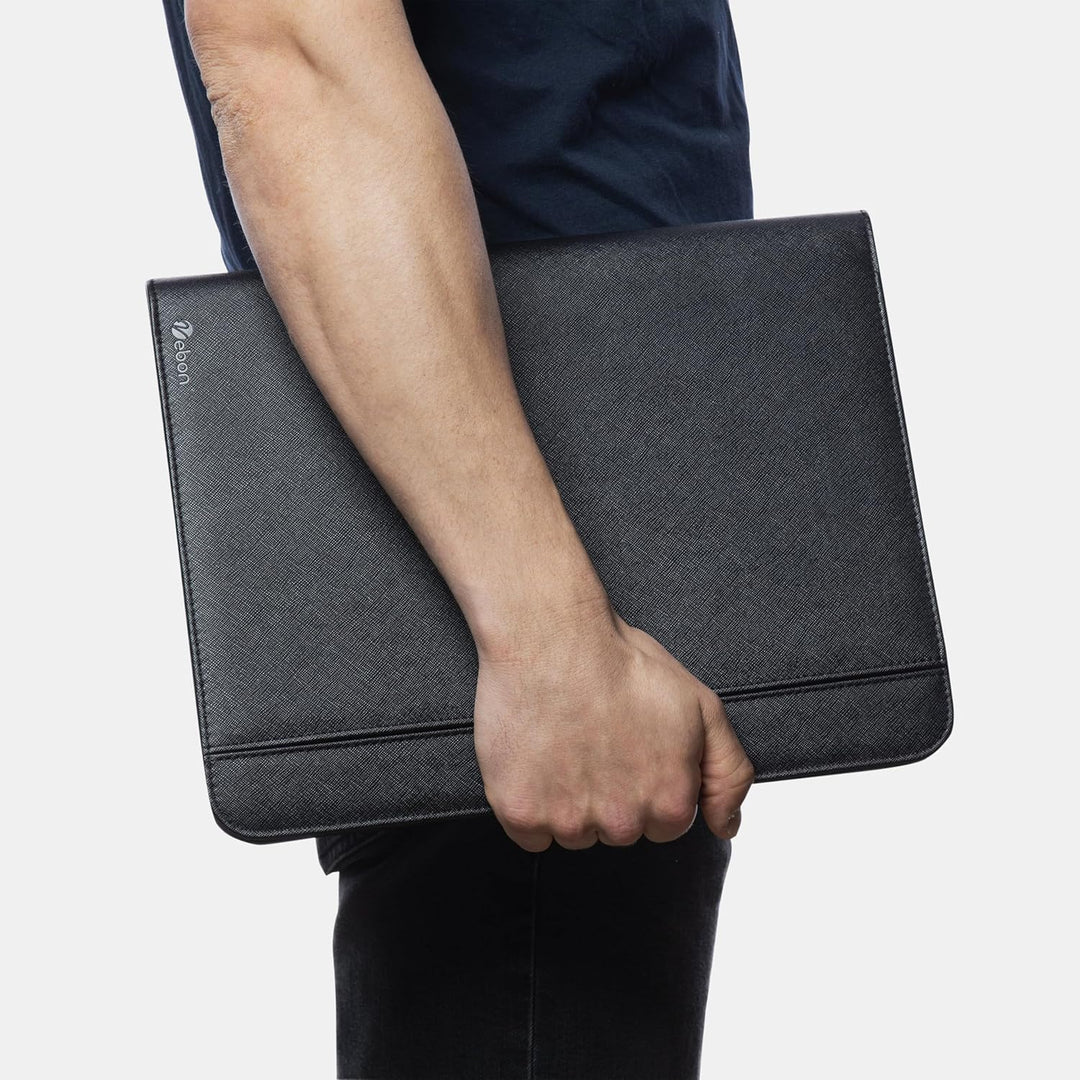 Vebon® Schreibmappe Ringbuch A4 Berlin I Reissverschluss + Klemmbrett I Konferenzmappe + Laptoptasch