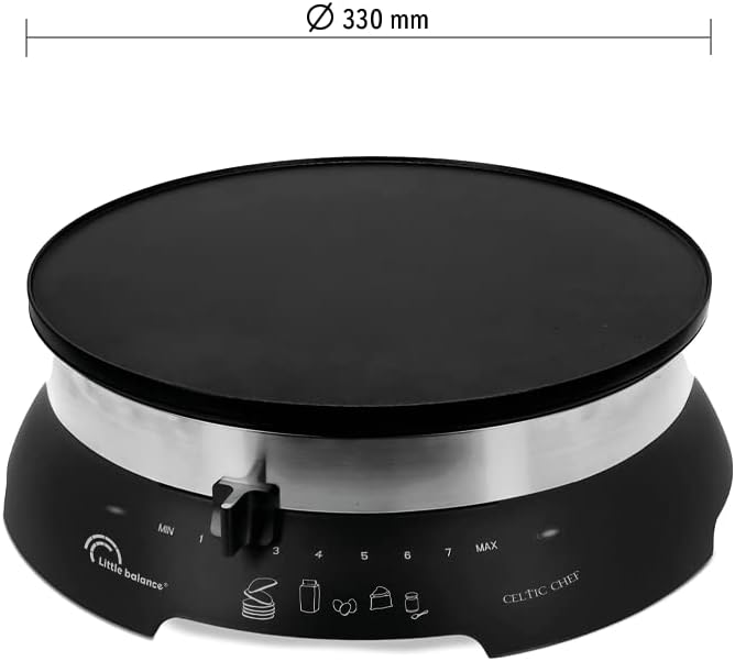 LITTLE BALANCE 8538 Celtic Chef Crêpes-Pfanne 3 in 1 Crêpes-Pfanne, Pfannkuchen, Plancha, XXL-Platte