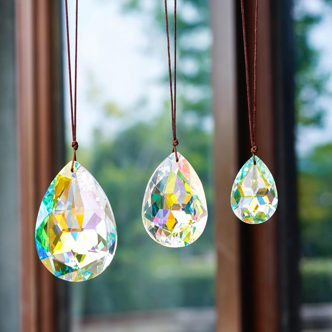 H&D HYALINE & DORA 3 Stück 50/63/76 mm Kristallprismen Kronleuchter Bunte Bauhinia Ornament Anhänger