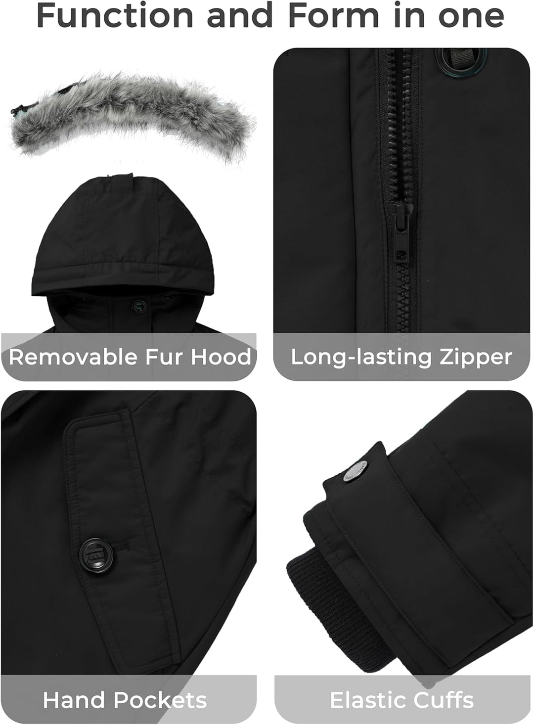 Wantdo Damen Winter Warm Puffer Mantel Wasserabweisend Outdoor Jacke Winddichte Oberbekleidung Mante