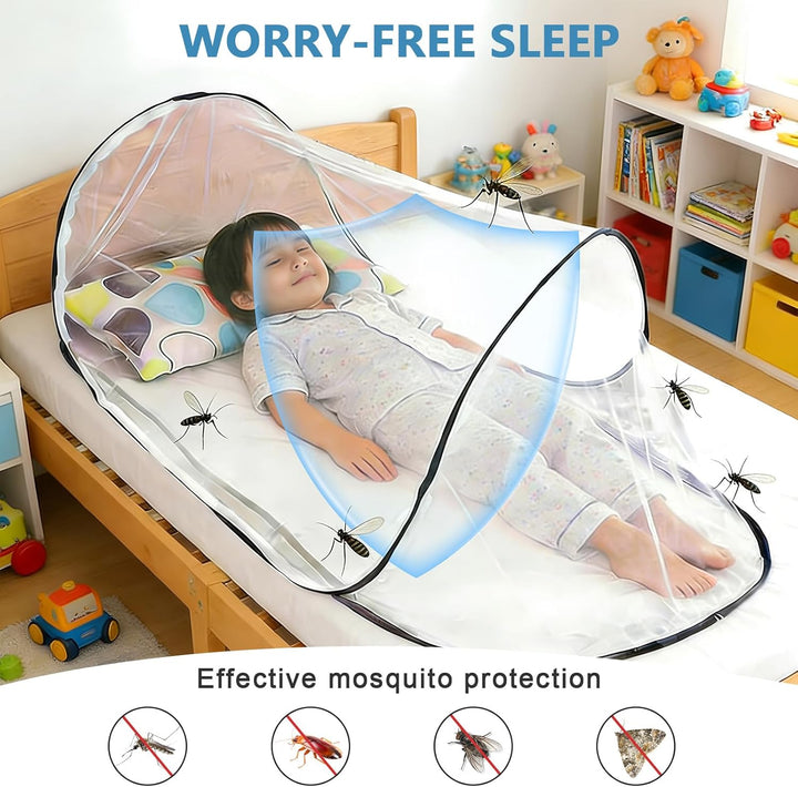 Moskitonetz Pop Up Einzelbett, 200 x 80 x 56 cm Moskitonetz Reise Faltbares Mosquito Netz Reise Ohne
