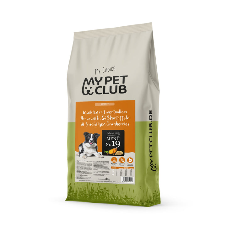 My Pet Club Insekten (1 x 8 kg) getreidefreies Hundefutter sensitiv I 33% Insekten Anteil I hypoalle
