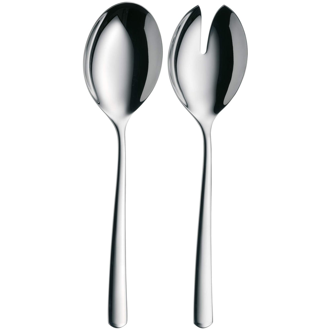 WMF Boston Salatbesteck Edelstahl 23,7 cm, Salatgabel, Servierlöffel, Cromargan Edelstahl poliert, g