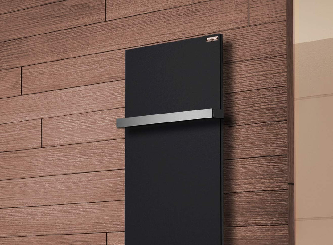 BADHEIZKÖRPER Design Mirror Steel 2 120x47cm 799 W schwarz +1 Halter 30mm SZAGATO Handtuchwärmer Han