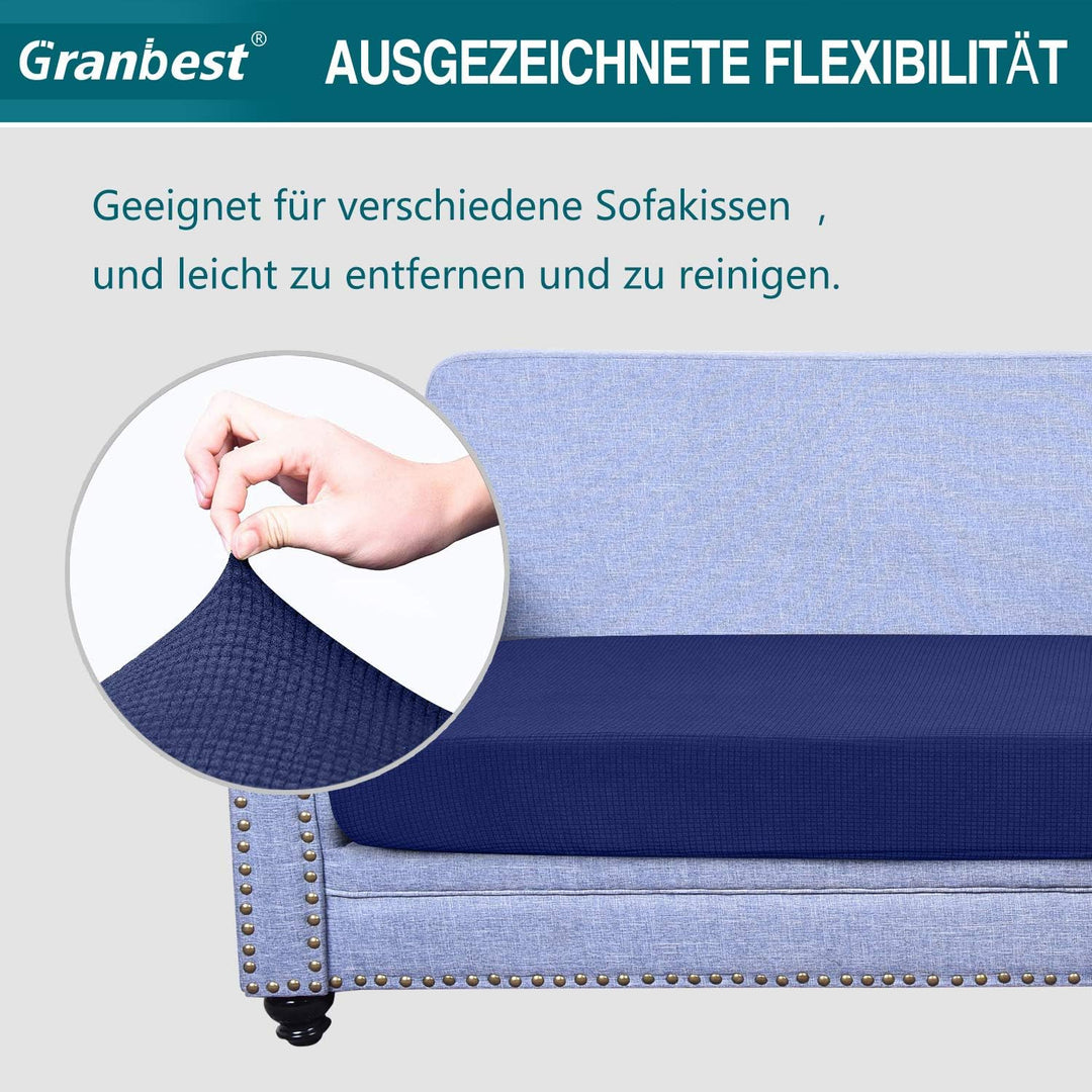 Granbest Premium Wasserdicht Sofa Sitzkissenbezug, High Stretch Jacquard Sitzkissenschutz Sofasitzbe