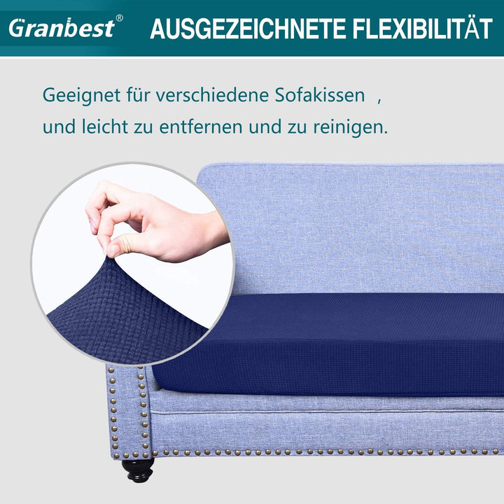 Granbest Premium Wasserdicht Sofa Sitzkissenbezug, High Stretch Jacquard Sitzkissenschutz Sofasitzbe