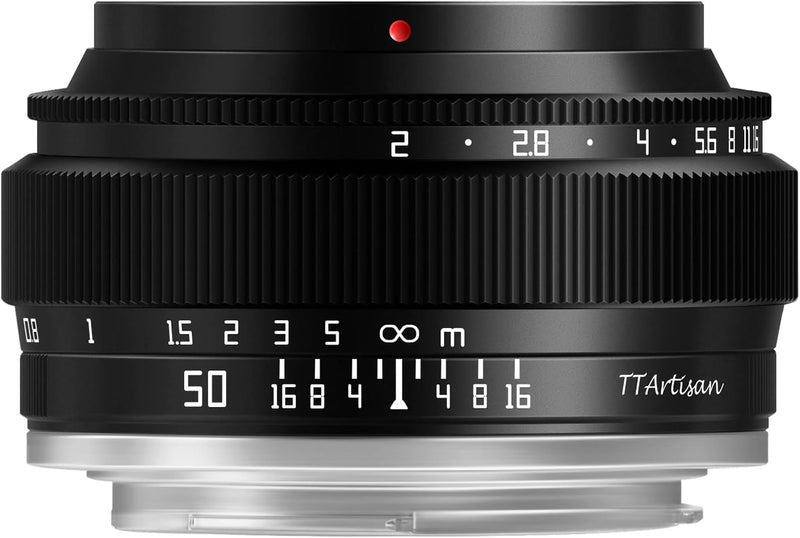 TTArtisan 50mm F2 Full Frame Manual Camera Lens Compact Design Light Weight Standard Focal Length Ca