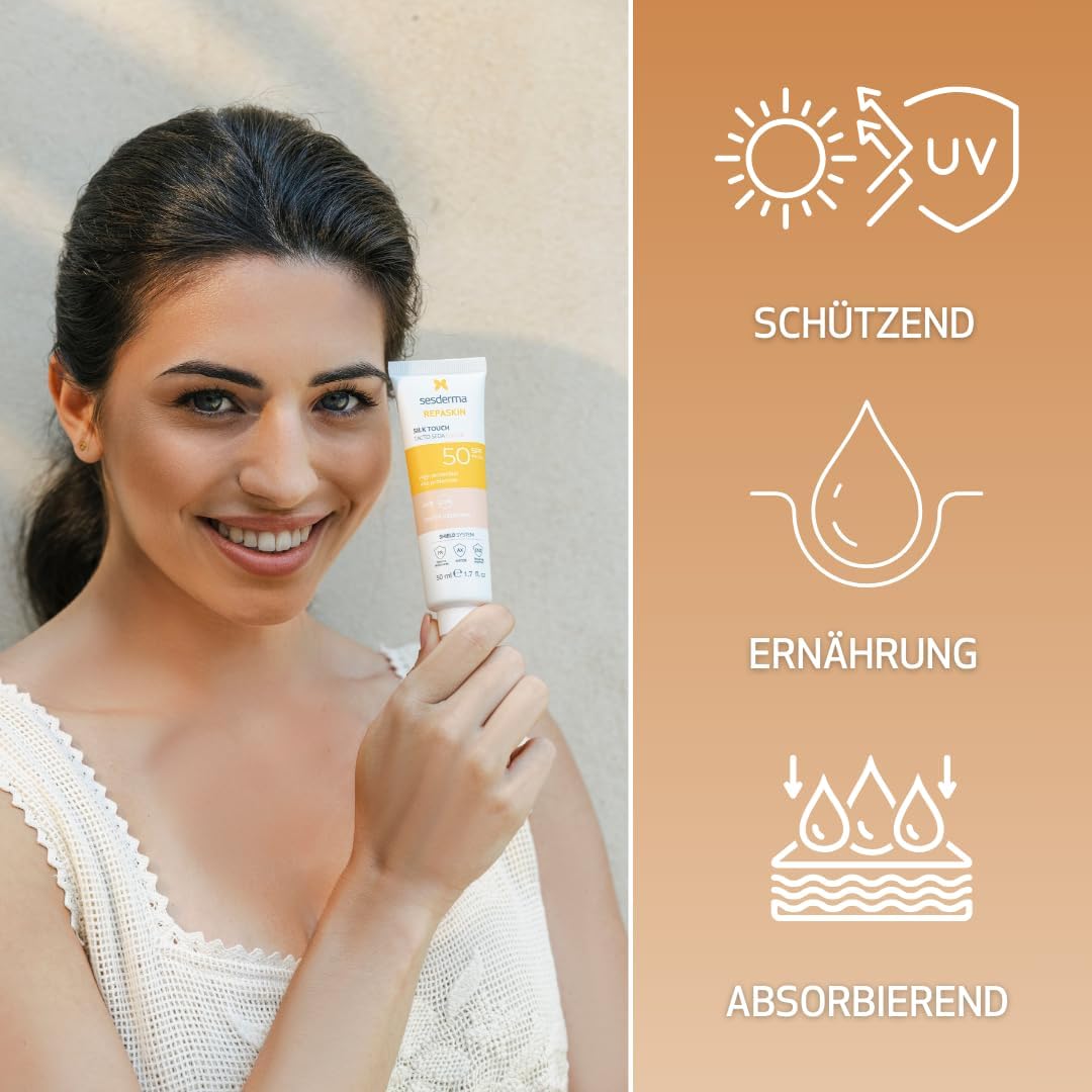 REPASKIN FACIAL SPF50 tacto seda con color 50 ml