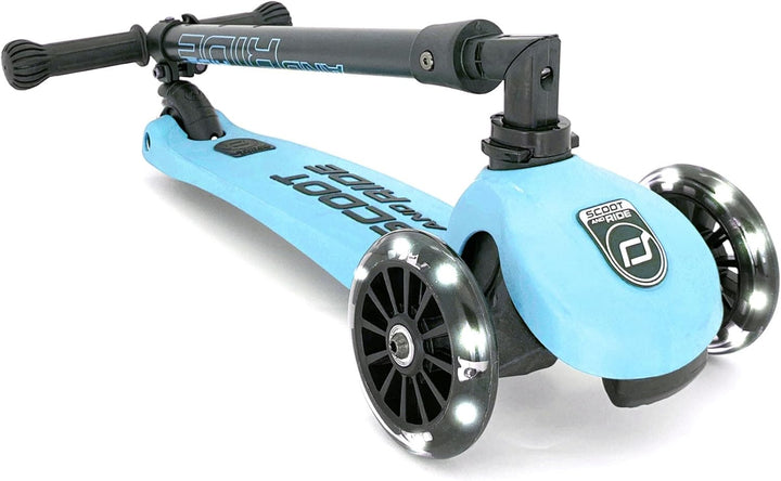 Scoot & Ride Highwaykick 3 LED Scooter Roller Kunststoff/Metall Blueberry, Masse: ca. 55cm x 15cm x