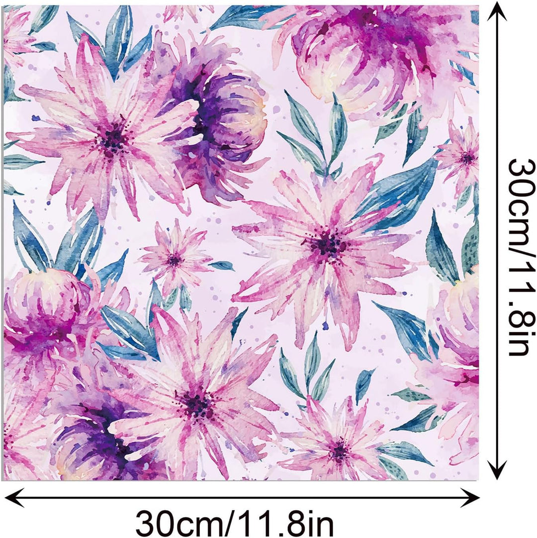 Florales Muster Scrapbook Papier, 30x30 cm, 24 Blatt/12 Designs Doppelseitiges Bastelpapier, Decoupa
