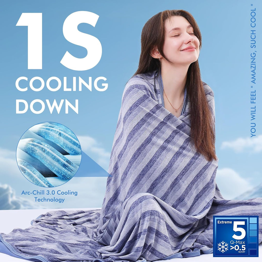 Luxear Kühldecke für Menschen, Arc-Chill Q-Max>0,5 Kühlende Decke, 2 in 1 Doppelseitig Sommerdecke C