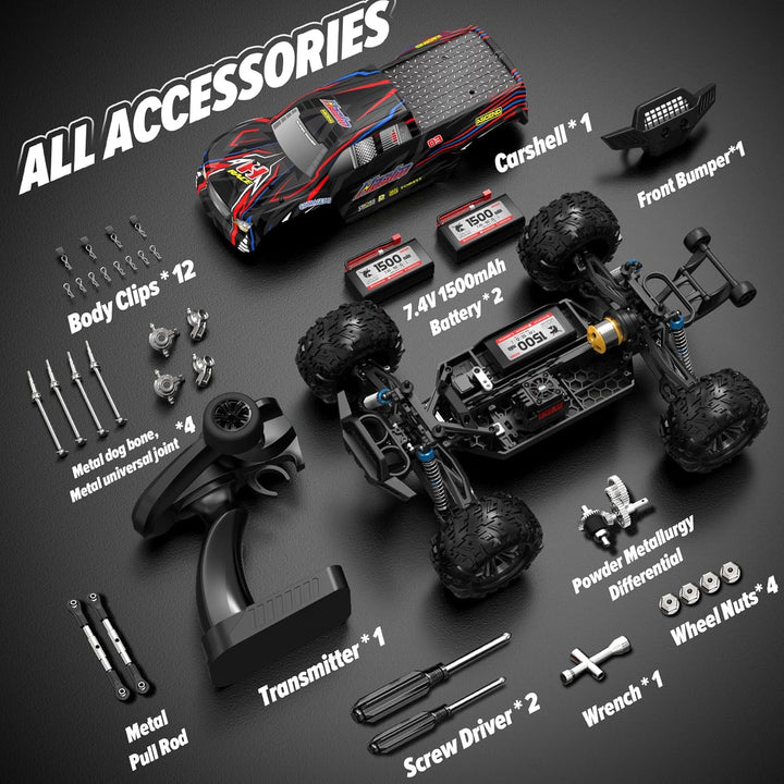 Hosim 1:10 Bürstenlose Ferngesteuertes Auto für Erwachsene &amp; Jungen, 60+ KMH Schnell RC Cars, 4x4 Of