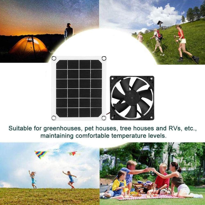 Solarbetriebenes Dachventilatorsystem, Leistungsstarker Ventilator und 10W-Solarpanel-Set für Gewäch