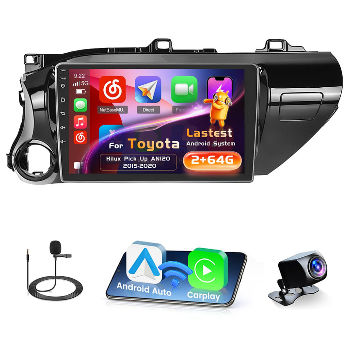 Radio für Toyota Hilux Pick Up AN120 2015-2020 Android 15 2+64G mit Wireless CarPlay Android Auto, 1